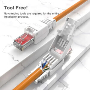 POWERTECH βύσμα δικτύου RJ45 CAB-N350, CAT 6A UTP, tool-free, λευκό | Καλώδια - Αντάπτορες | elabstore.gr