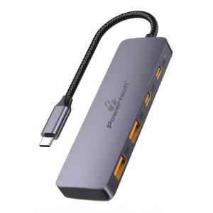 POWERTECH USB hub CAB-UC082, 4x θυρών, 10Gbps, USB-C σύνδεση, γκρι | Συνοδευτικά PC | elabstore.gr