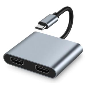 POWERTECH docking station CAB-UC083, 4 θυρών, USB-C, 4K, 100W, γκρι | Συνοδευτικά PC | elabstore.gr