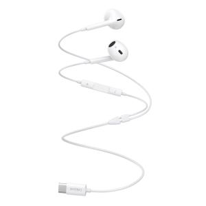 CELEBRAT earphones με μικρόφωνο E400, USB-C, 1.2m, λευκά | Αξεσουάρ κινητών | elabstore.gr