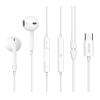 CELEBRAT earphones με μικρόφωνο E500, USB-C, 1.2m, λευκά | Αξεσουάρ κινητών | elabstore.gr