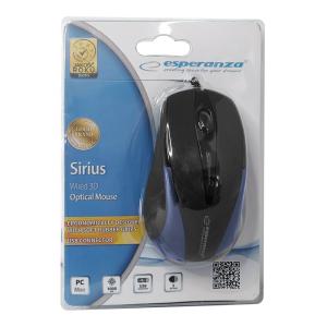 ESPERANZA ενσύρματο ποντίκι EM102B, οπτικό, 1000DPI, USB, μαύρο/μπλε | Συνοδευτικά PC | elabstore.gr