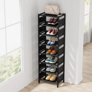 HOME USE υφασμάτινη παπουτσοθήκη HUH-0132, 7 θέσεων, 33x28x128cm, γκρι | Οικιακός εξοπλισμός | elabstore.gr