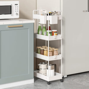 HOME USE τρόλει κουζίνας HUH-0163, 4 θέσεων, 40x21.5x91.5cm, λευκό | Οικιακός εξοπλισμός | elabstore.gr