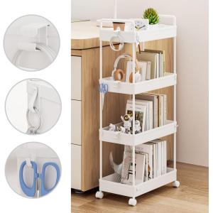 HOME USE τρόλει κουζίνας HUH-0163, 4 θέσεων, 40x21.5x91.5cm, λευκό | Οικιακός εξοπλισμός | elabstore.gr
