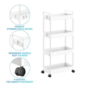 HOME USE τρόλει κουζίνας HUH-0163, 4 θέσεων, 40x21.5x91.5cm, λευκό | Οικιακός εξοπλισμός | elabstore.gr
