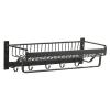 HOME USE κρεμάστρα μπάνιου HUH-0164 με ράφι, μεταλλική 57x22x13cm, μαύρη | Οικιακός εξοπλισμός | elabstore.gr