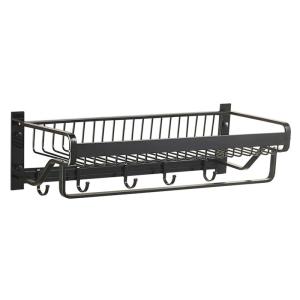 HOME USE κρεμάστρα μπάνιου HUH-0164 με ράφι, μεταλλική 57x22x13cm, μαύρη | Οικιακός εξοπλισμός | elabstore.gr