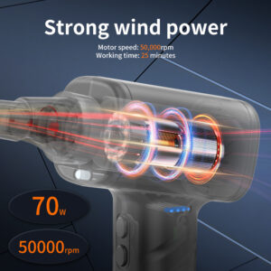 KINZIR ηλεκτρικό air duster AD19 με LED φακό, 70W, 6000mAh, μαύρο | eLabstore.gr