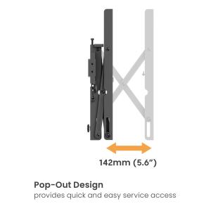 BRATECK επιτοίχια βάση LVW02E-46T για τηλεόραση 37-70", Pop-Out, 70kg | Εικόνα & Ήχος | elabstore.gr