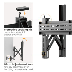 BRATECK επιτοίχια βάση LVW02E-46T για τηλεόραση 37-70", Pop-Out, 70kg | eLabstore.gr