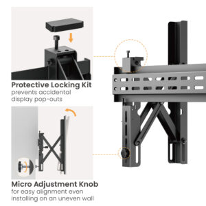 BRATECK επιτοίχια βάση LVW02E-48T για τηλεόραση 37-70", Pop-Out, 70kg | Εικόνα & Ήχος | elabstore.gr