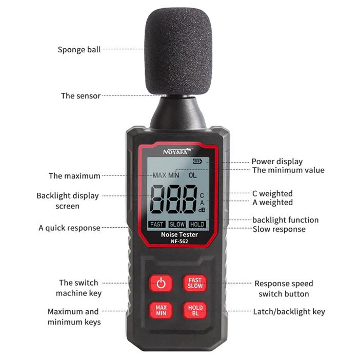 NOYAFA ψηφιακό ντεσιμπελόμετρο NF-562, 30-130dB | eLabstore.gr NOYAFA ψηφιακό ντεσιμπελόμετρο NF-562, 30-130dB - Image 6