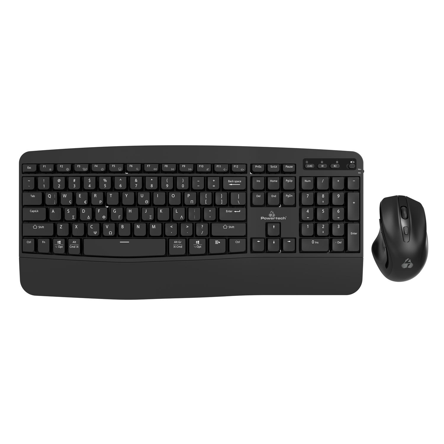 POWERTECH set ποντίκι & πληκτρολόγιο PT-1172, 2.4GHz & Bluetooth, μαύρο | eLabstore.gr POWERTECH set ποντίκι & πληκτρολόγιο PT-1172, 2.4GHz & Bluetooth, μαύρο | Συνοδευτικά PC | elabstore.gr