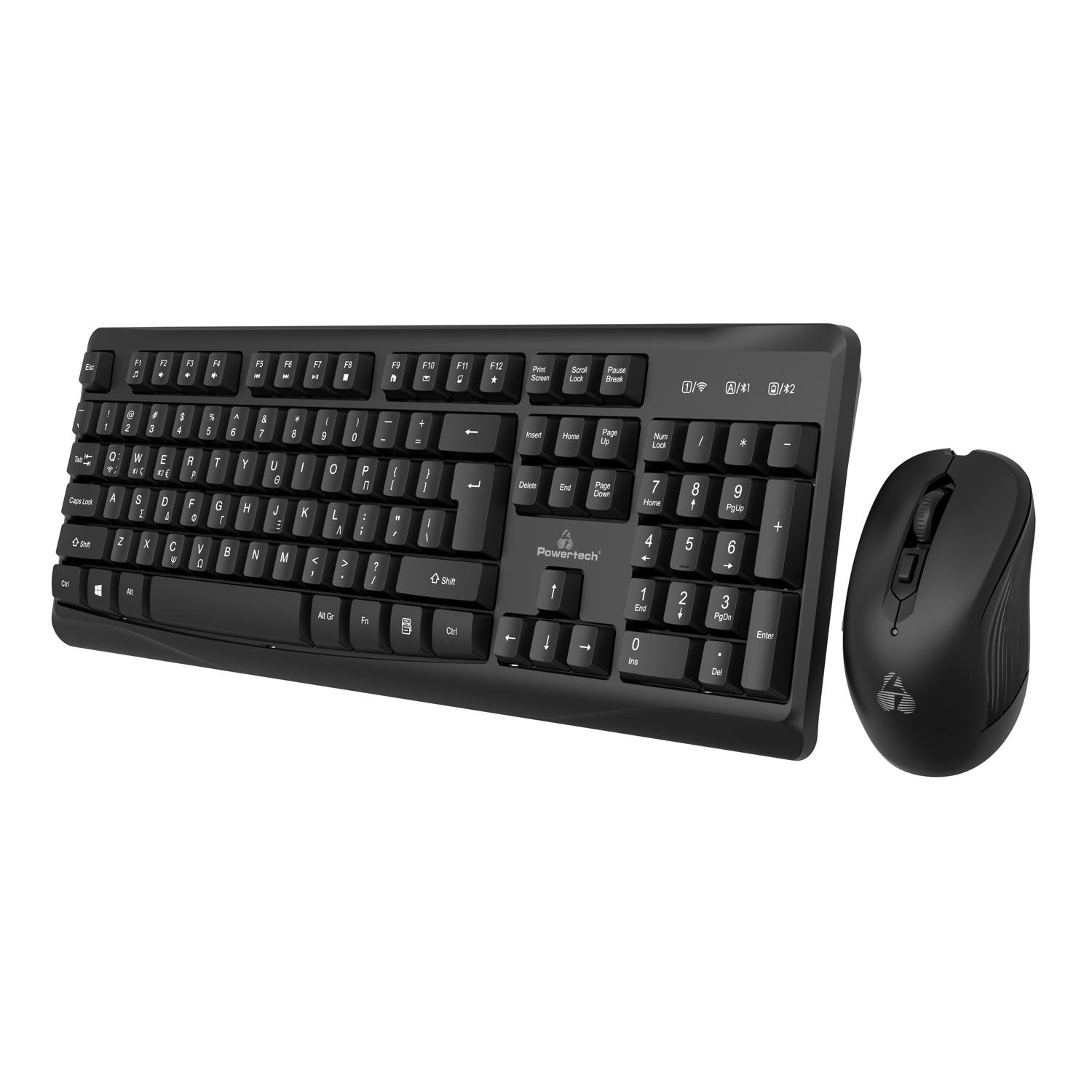 POWERTECH set ποντίκι & πληκτρολόγιο PT-1173, 2.4GHz & Bluetooth, μαύρο | eLabstore.gr POWERTECH set ποντίκι & πληκτρολόγιο PT-1173, 2.4GHz & Bluetooth, μαύρο | Συνοδευτικά PC | elabstore.gr
