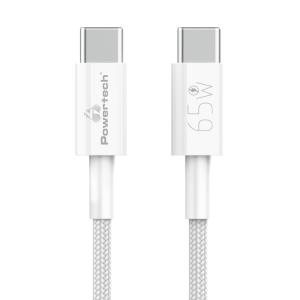 POWERTECH καλώδιο USB-C PTR-0181, 65W, 480Mbps, 1m, λευκό | Καλώδια - Αντάπτορες | elabstore.gr