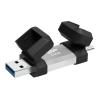 SILICON POWER USB Flash Drive C51, USB/USB-C, 64GB, 120MBps, ασημί | Συνοδευτικά PC | elabstore.gr