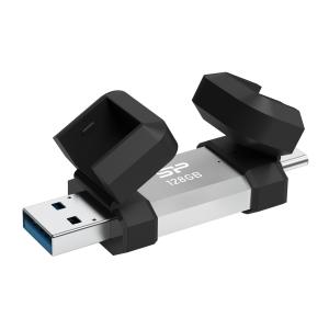 SILICON POWER USB Flash Drive C51, USB/USB-C, 128GB, 120MBps, ασημί | Συνοδευτικά PC | elabstore.gr
