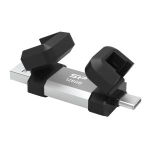 SILICON POWER USB Flash Drive C51, USB/USB-C, 128GB, 120MBps, ασημί | Συνοδευτικά PC | elabstore.gr