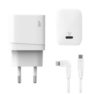 SILICON POWER φορτιστής τοίχου QM10 με καλώδιο, USB-C, 18W, MFi, λευκός | Αξεσουάρ κινητών | elabstore.gr