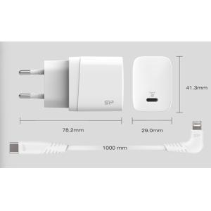 SILICON POWER φορτιστής τοίχου QM10 με καλώδιο, USB-C, 18W, MFi, λευκός | Αξεσουάρ κινητών | elabstore.gr