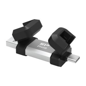 SILICON POWER USB Flash Drive C51, USB/USB-C, 256GB, 200MBps, ασημί | Συνοδευτικά PC | elabstore.gr