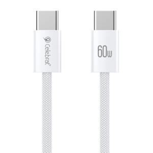 CELEBRAT καλώδιο USB-C U600, 60W, 480Mbps, 1m, λευκό | Καλώδια - Αντάπτορες | elabstore.gr