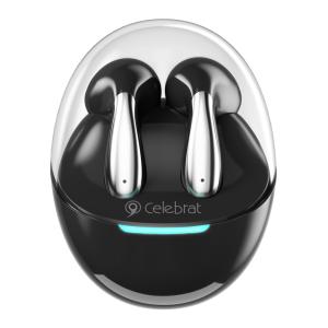CELEBRAT earphones με θήκη φόρτισης W51, True Wireless, μαύρα | Αξεσουάρ κινητών | elabstore.gr