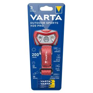 VARTA LED φακός κεφαλής Outdoor Sports H20 Pro, 200lm, IPX4, κόκκινος | Φωτισμός | elabstore.gr