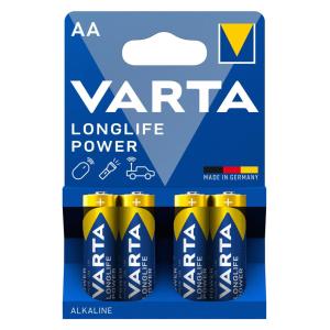 VARTA αλκαλικές μπαταρίες Longlife Power, AA/LR6, 1.5V, 4τμχ | Μπαταρίες | elabstore.gr