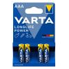 VARTA αλκαλικές μπαταρίες Longlife Power, AAA/LR03, 1.5V, 4τμχ | Μπαταρίες | elabstore.gr