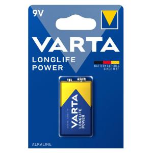 VARTA αλκαλική μπαταρία Longlife Power, 9V, 1τμχ | Μπαταρίες | elabstore.gr