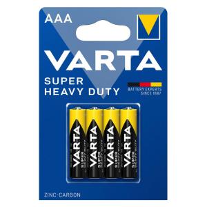 VARTA μπαταρίες Zinc Carbon Super Heavy Duty, AAA/R03, 1.5V, 4τμχ | Μπαταρίες | elabstore.gr