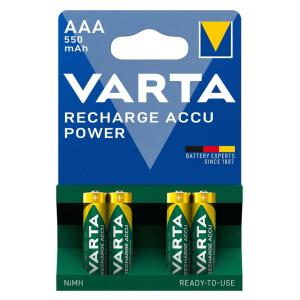 VARTA επαναφορτιζόμενες μπαταρίες λιθίου, AAA, 550mAh, 1.2V, 4τμχ | Μπαταρίες | elabstore.gr
