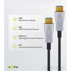 GOOBAY καλώδιο HDMI 2.1 65560 με Ethernet, 8K/60Hz, 48 Gbps, 30m, μαύρο | Καλώδια - Αντάπτορες | elabstore.gr