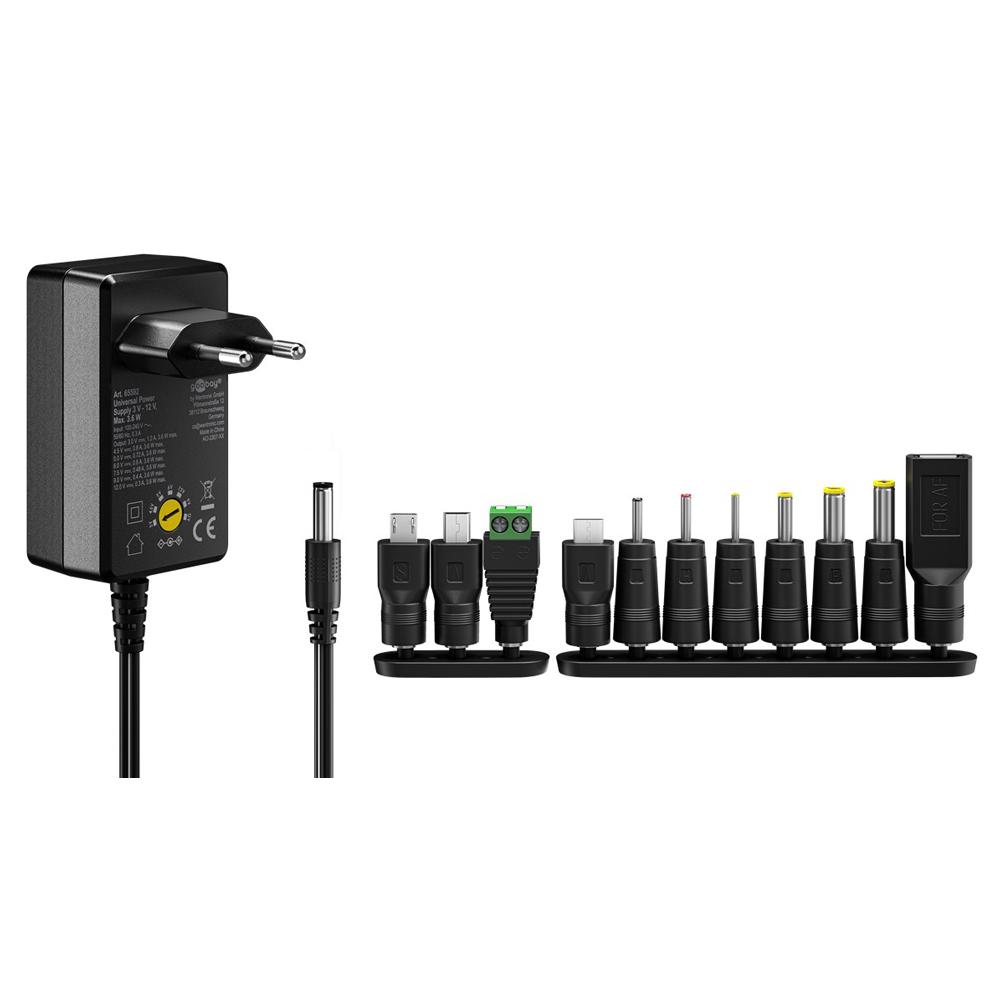 GOOBAY επιτοίχιος φορτιστής 65592, 3V-12V, 3.6W, 12 tips | eLabstore.gr GOOBAY επιτοίχιος φορτιστής 65592, 3V-12V, 3.6W, 12 tips | Τροφοδοσία Ρεύματος | elabstore.gr