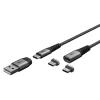GOOBAY καλώδιο USB/USB-C σε USB-C 65653, μαγνητικό, 60W, 1m, γκρι | Καλώδια - Αντάπτορες | elabstore.gr