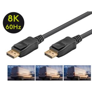 GOOBAY καλώδιο DisplayPort 65810 Certified, 8K/60Hz 32.4 Gbps, 3m, μαύρο | Καλώδια - Αντάπτορες | elabstore.gr