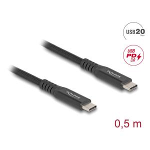 DELOCK καλώδιο USB-C 80023, 100W, 20 Gbps, 0.5m, USB4, E-Marker, μαύρο | eLabstore.gr DELOCK καλώδιο USB-C 80023, 100W, 20 Gbps, 0.5m, USB4, E-Marker, μαύρο | Καλώδια - Αντάπτορες | elabstore.gr