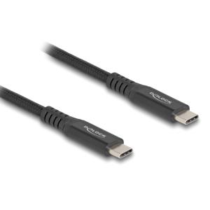 DELOCK καλώδιο USB-C 80024, 100W, 20 Gbps, 1m, USB4, E-Marker, μαύρο | Καλώδια - Αντάπτορες | elabstore.gr