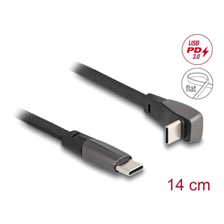 DELOCK καλώδιο USB-C 80750, 60W, flat, γωνιακό, 480 Mbps, 14cm, μαύρο | eLabstore.gr DELOCK καλώδιο USB-C 80750, 60W, flat, γωνιακό, 480 Mbps, 14cm, μαύρο | Καλώδια - Αντάπτορες | elabstore.gr