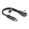 DELOCK καλώδιο USB-C 80750, 60W, flat, γωνιακό, 480 Mbps, 14cm, μαύρο | Καλώδια - Αντάπτορες | elabstore.gr