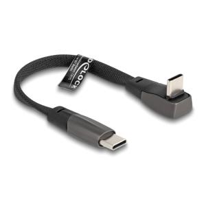 DELOCK καλώδιο USB-C 80750, 60W, flat, γωνιακό, 480 Mbps, 14cm, μαύρο | Καλώδια - Αντάπτορες | elabstore.gr