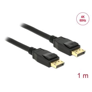 DELOCK καλώδιο DisplayPort 1.2 83805, 4K/60Hz, 21.6 Gbps, 1m, μαύρο | Καλώδια - Αντάπτορες | elabstore.gr