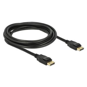DELOCK καλώδιο DisplayPort 1.2 83807, 4K/60Hz, 21.6 Gbps, 3m, μαύρο | Καλώδια - Αντάπτορες | elabstore.gr