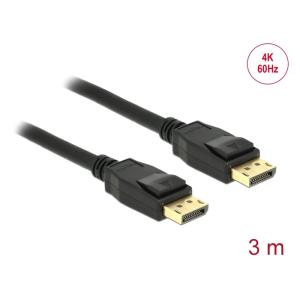 DELOCK καλώδιο DisplayPort 1.2 83807, 4K/60Hz, 21.6 Gbps, 3m, μαύρο | Καλώδια - Αντάπτορες | elabstore.gr