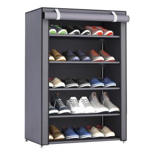 HOME USE υφασμάτινη παπουτσοθήκη HUH-0180 με 5 ράφια, 60x30x90cm, γκρι | Οικιακός εξοπλισμός | elabstore.gr