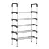 HOME USE παπουτσοθήκη HUH-0181, 5 ράφια, 60x30x95cm, μαύρη-ασημί | Οικιακός εξοπλισμός | elabstore.gr