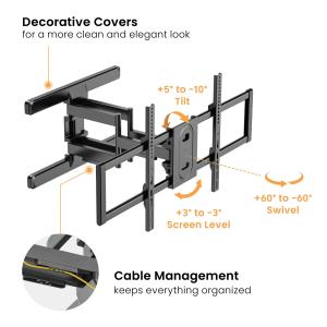 BRATECK επιτοίχια βάση LPA81-486 για τηλεόραση 43-100" full motion, 60kg | Εικόνα & Ήχος | elabstore.gr