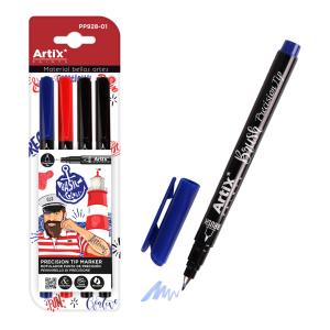 ARTIX PAINTS μαρκαδόρος σχεδίου PP928-01, μπλε/μαύρο/κόκκινο, 4τμχ | Αναλώσιμα - Είδη Γραφείου | elabstore.gr